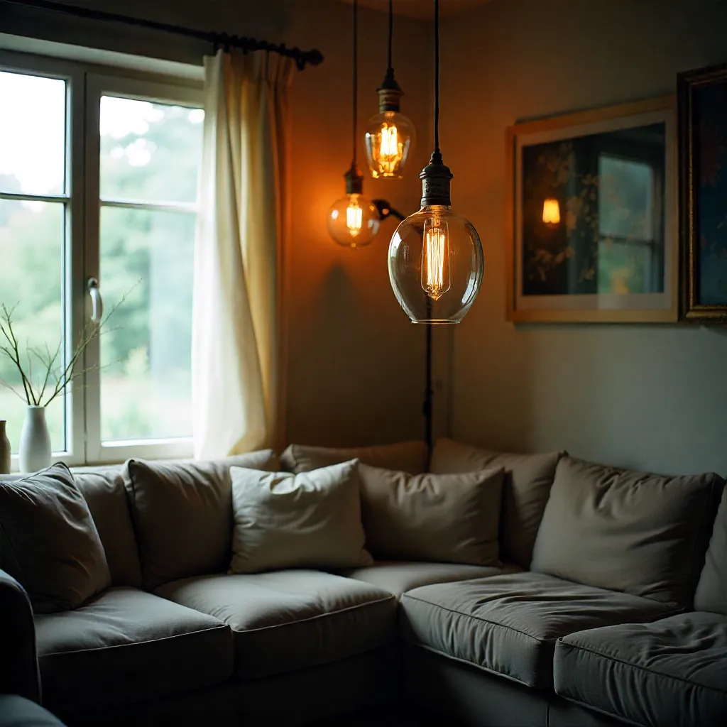 Återvunnet glasdekoration i modern inredning