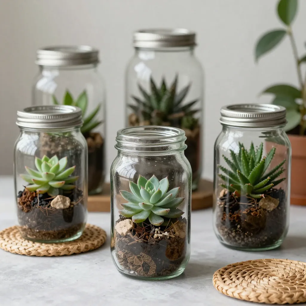 Konstnärlig installation med glasbitar